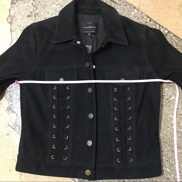 Lucky brand black suede lace up jacket - Picture 6 of 9